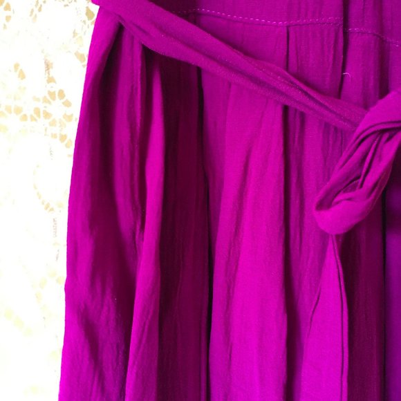 Magenta Crepe Mini Dress - Picture 4 of 6